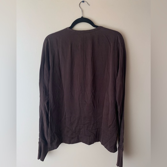 Brochu Walker Silk Half-Button Down Brown Small - Picture 3 of 11